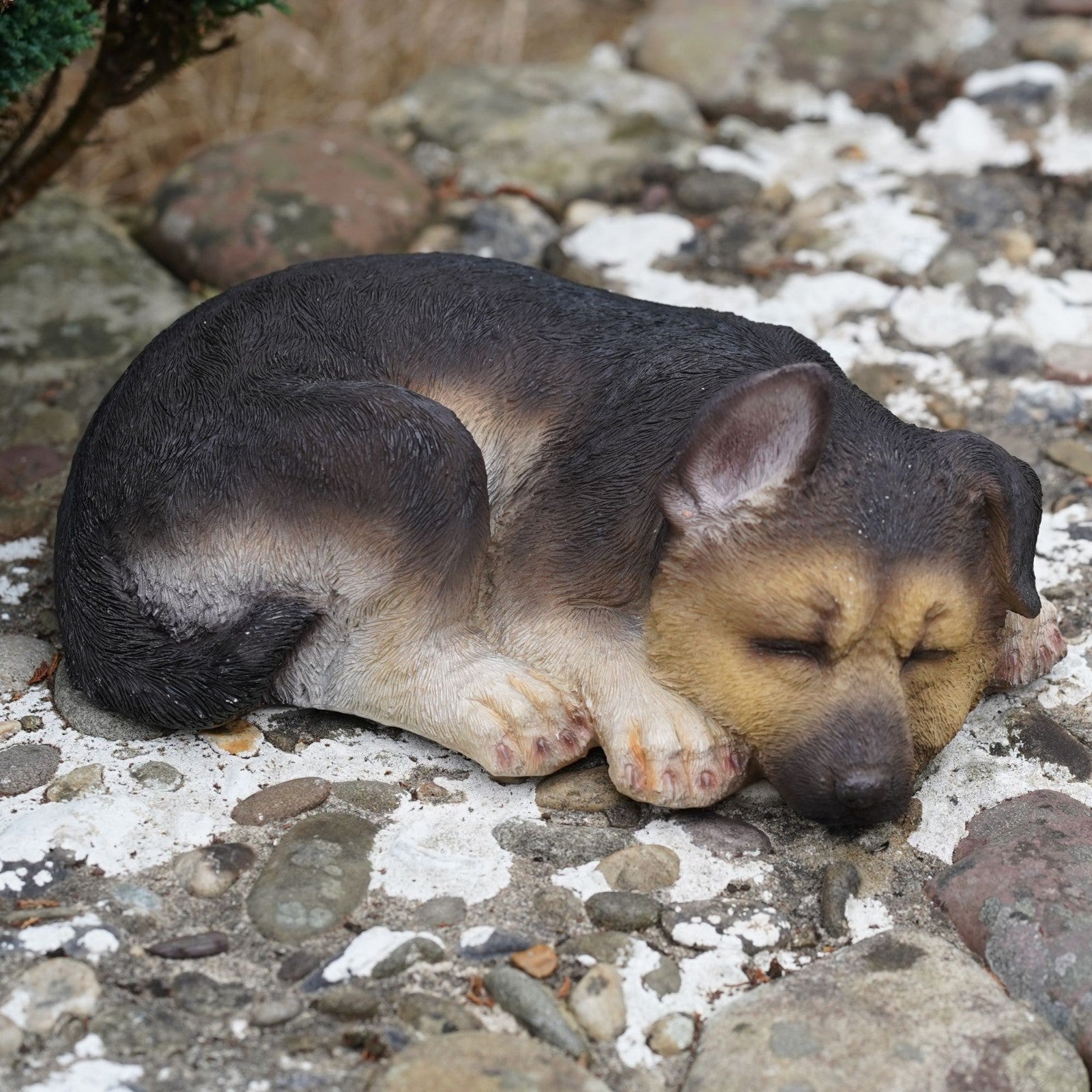 Sleeping Alsatian Resin Sculpture