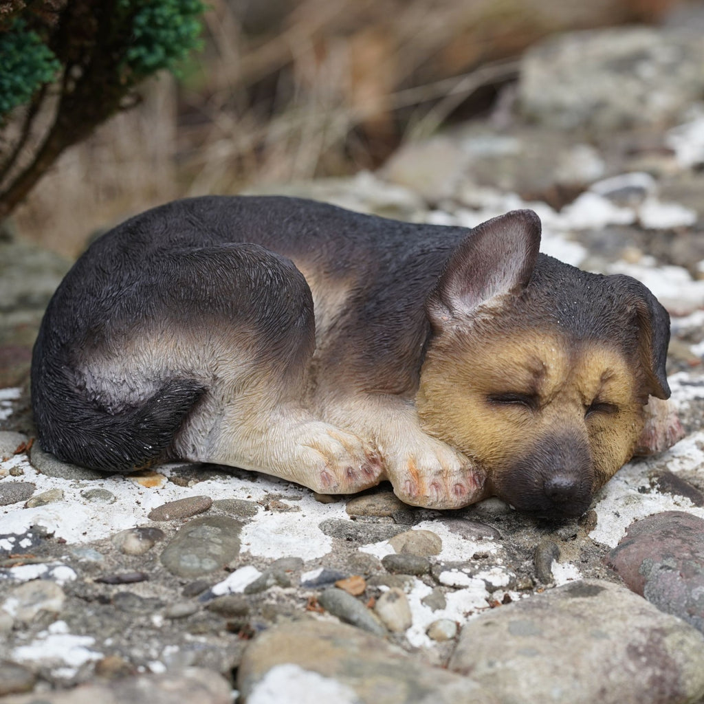 Sleeping Alsatian Resin Sculpture