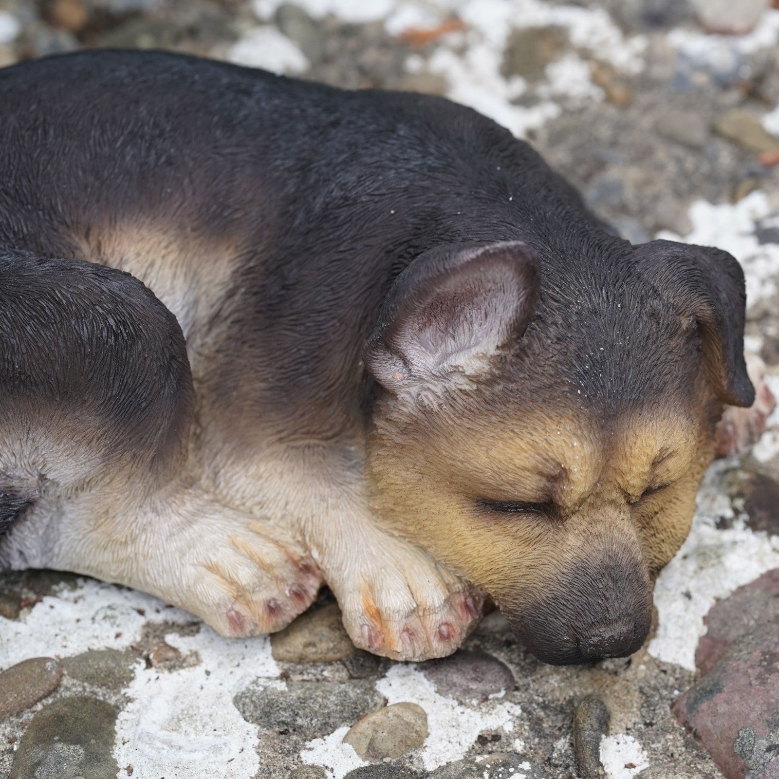 Sleeping Alsatian Resin Sculpture