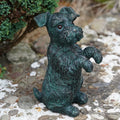 Begging Terrier Resin Puppy Dog Statue | Bronze Finish