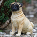 Blonde Pug Resin Dog Statue