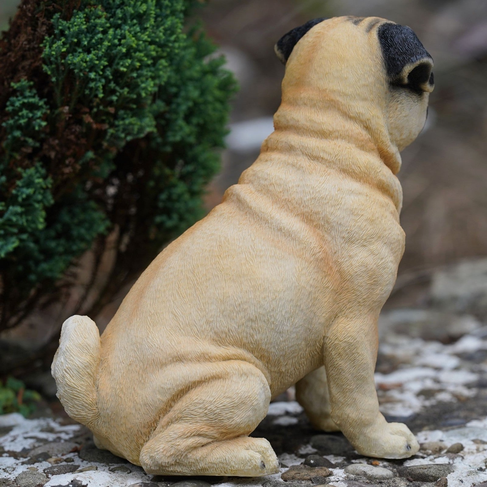 Blonde Pug Resin Dog Statue