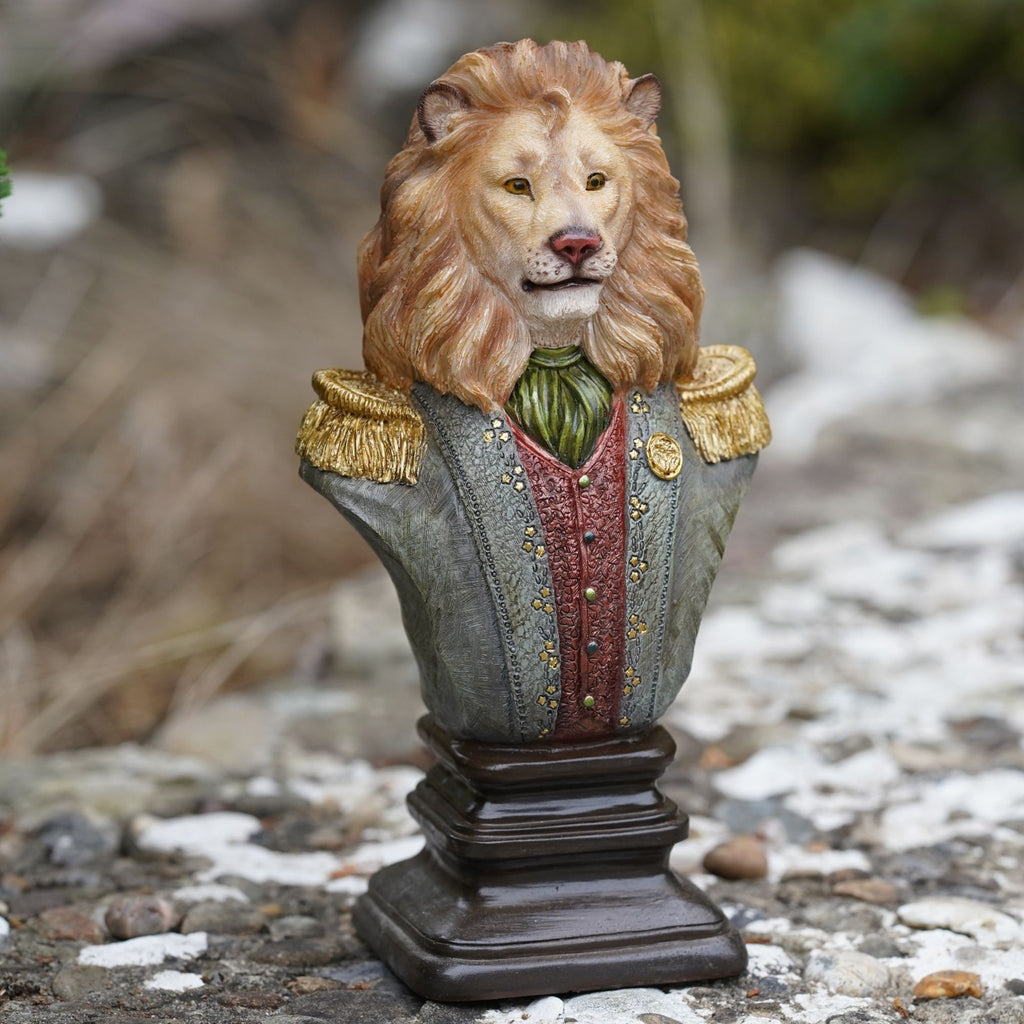 Lion Gentry Bust Resin Sculpture