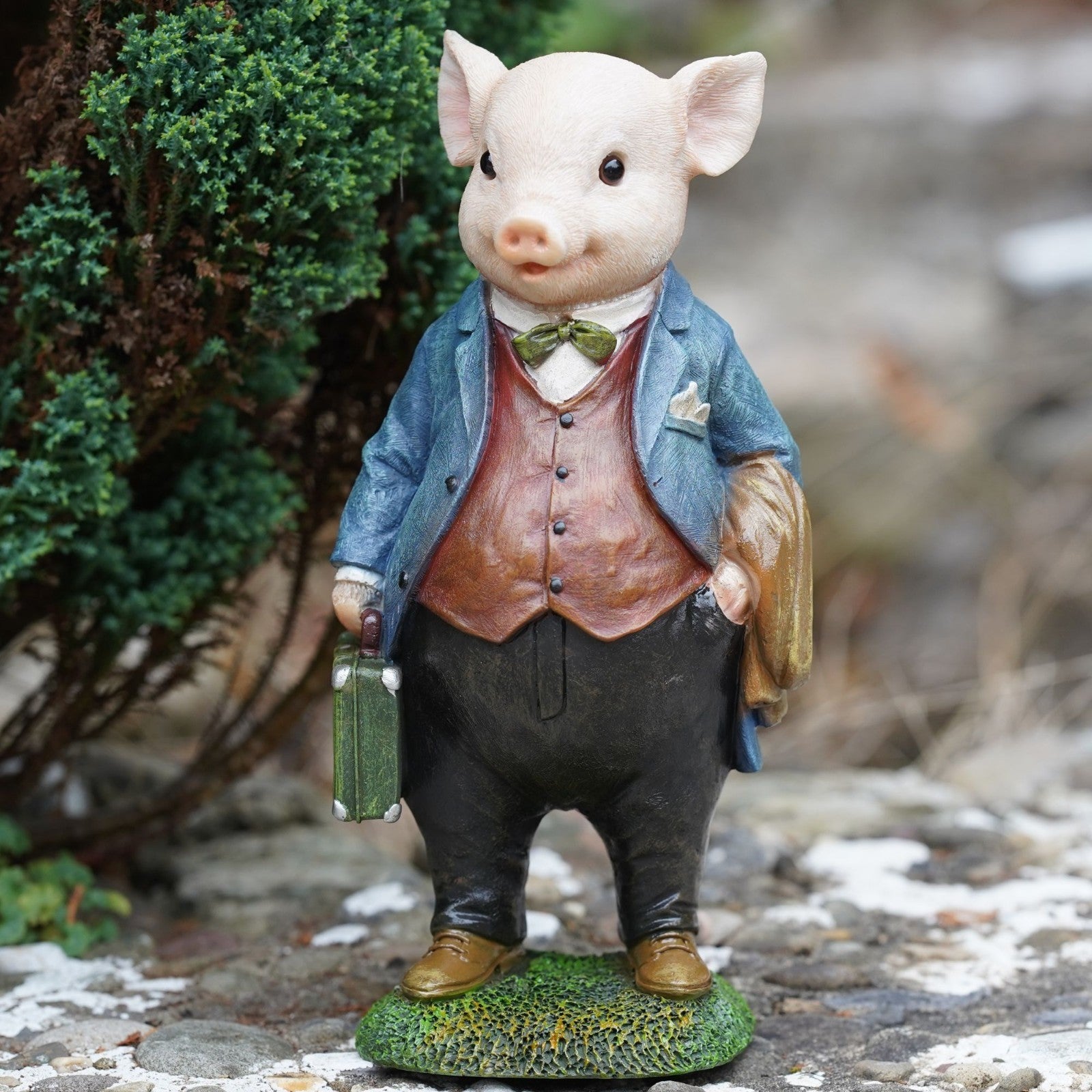 Gentleman Pig Resin Sculpture