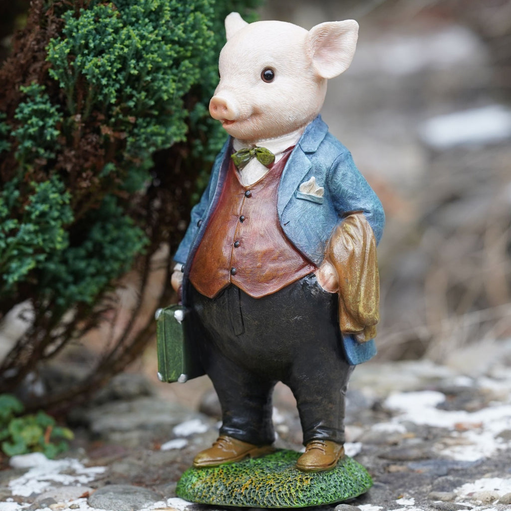 Gentleman Pig Resin Sculpture