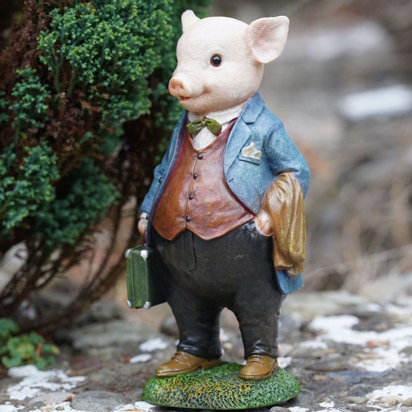 Gentleman Pig Resin Sculpture