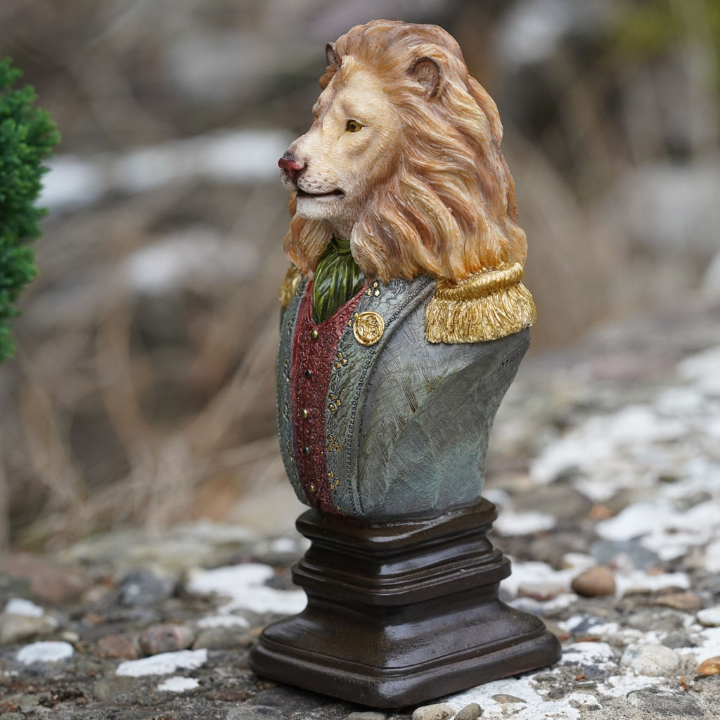 Lion Gentry Bust Resin Sculpture