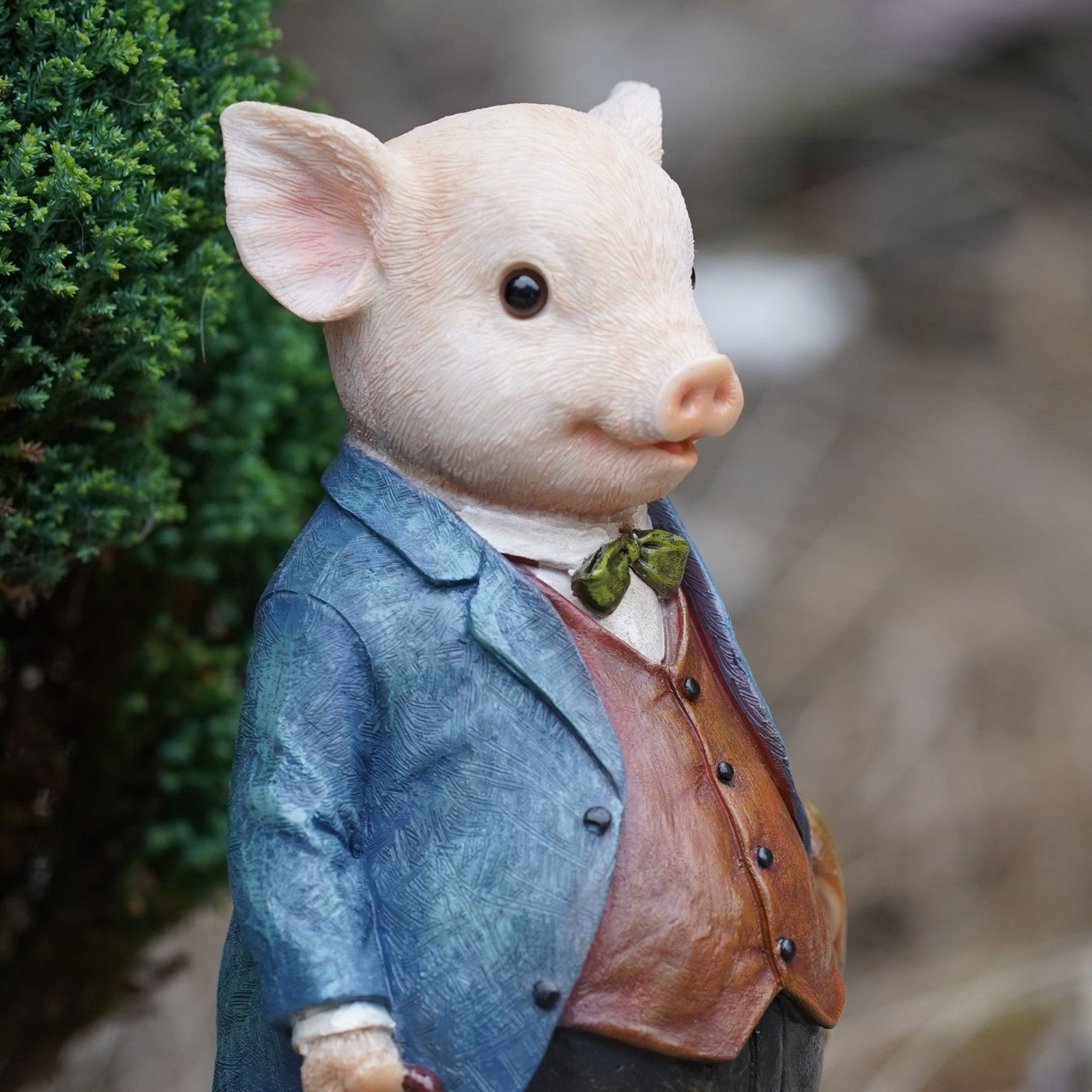 Gentleman Pig Resin Sculpture