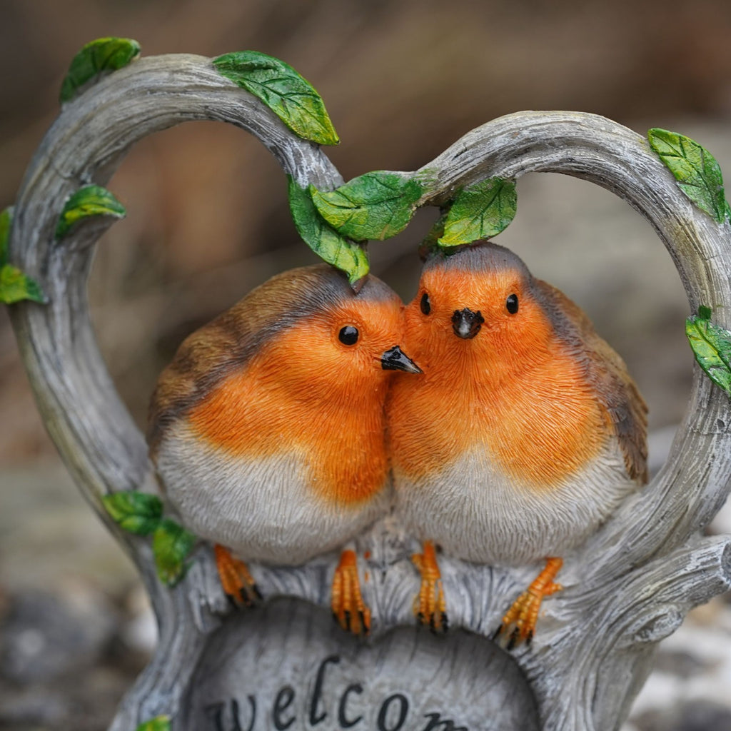 Welcome Robins Ornament | Home Garden Robin Sculpture