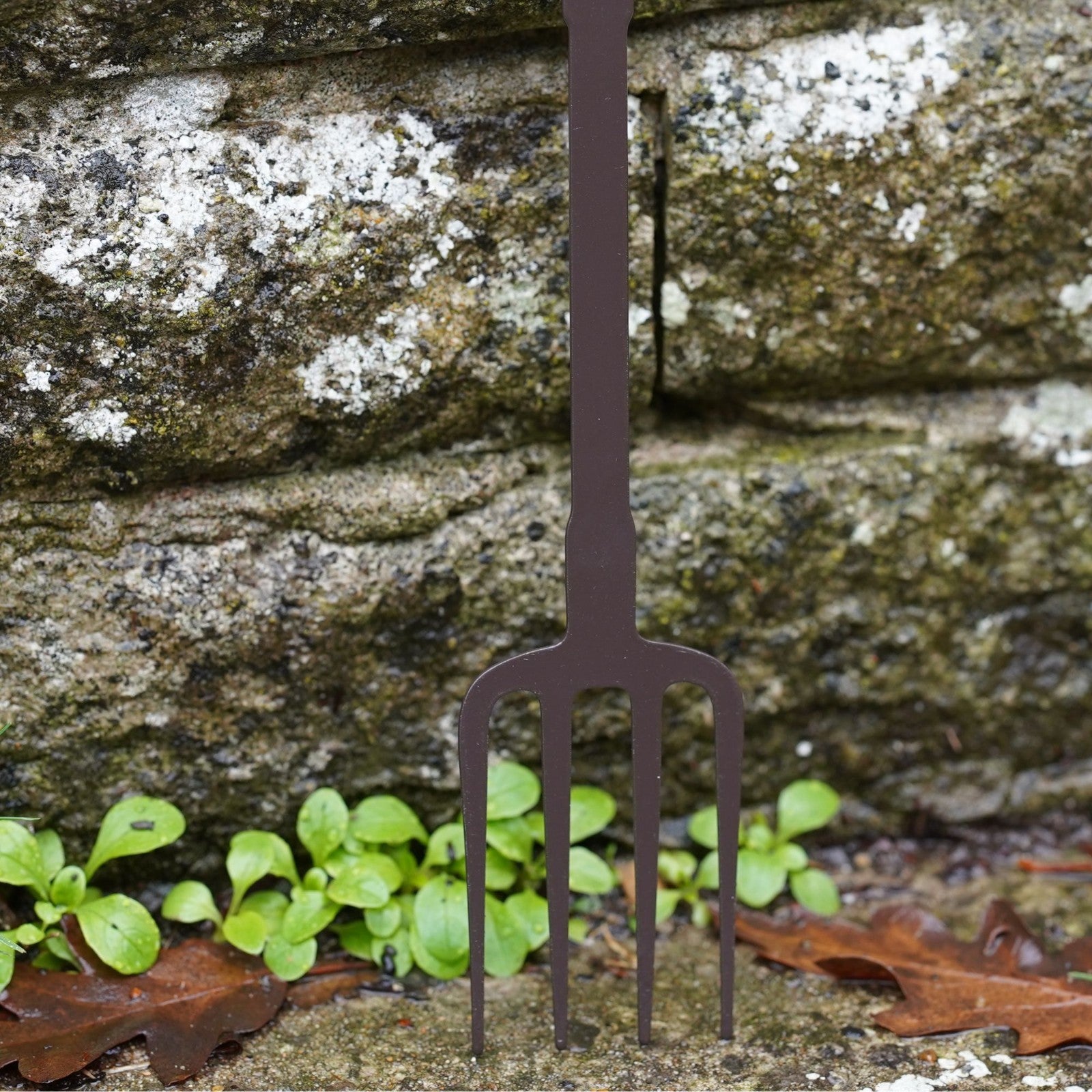 Set of 3 Mini Robin on Fork | Metal Garden Stake