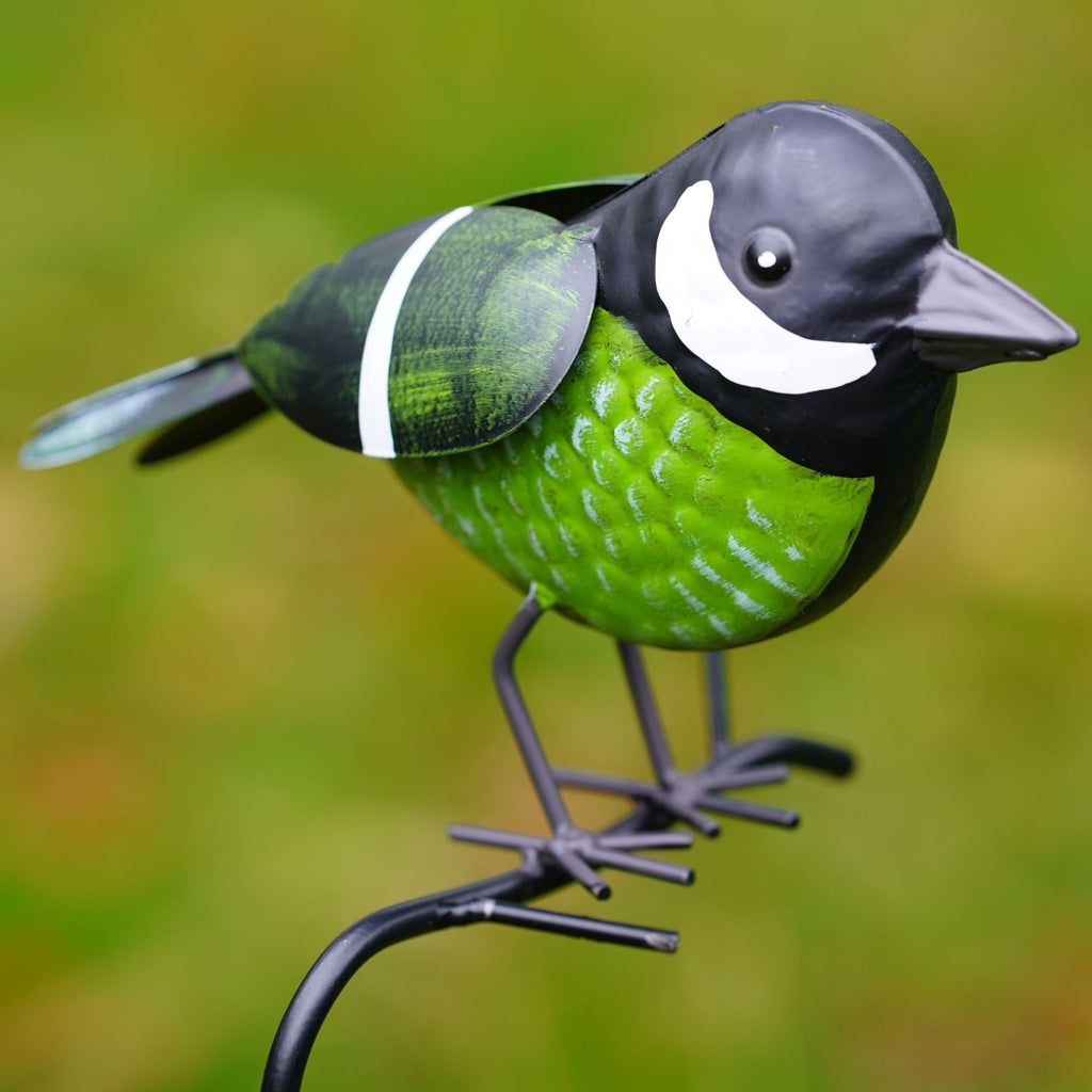Greenfinch on Stick | Metal Garden Ornament