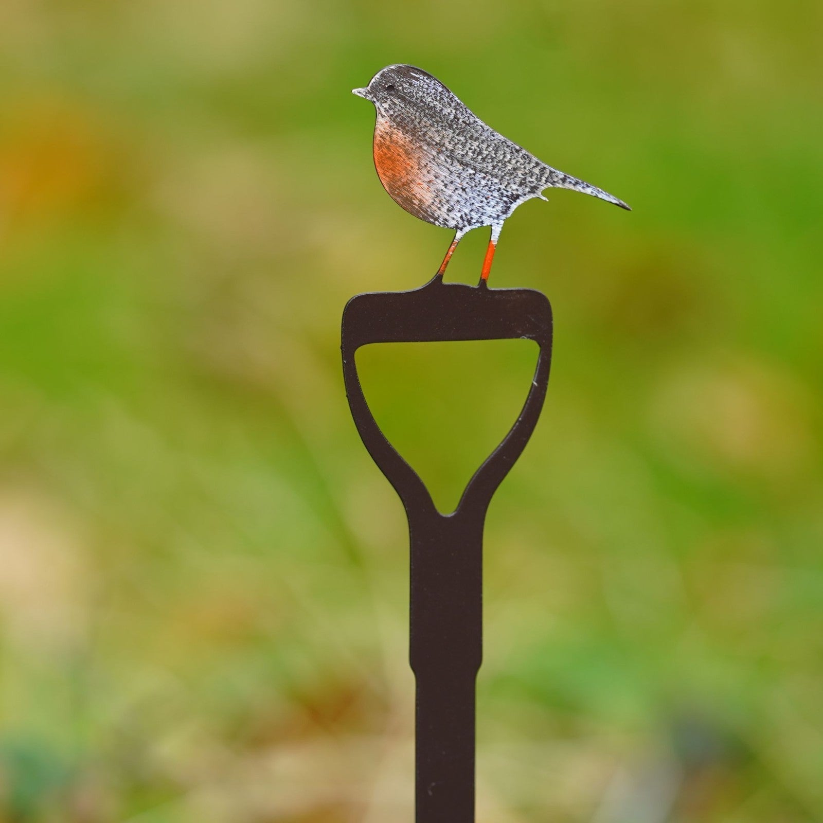 Set of 3 Mini Robin on Fork | Metal Garden Stake