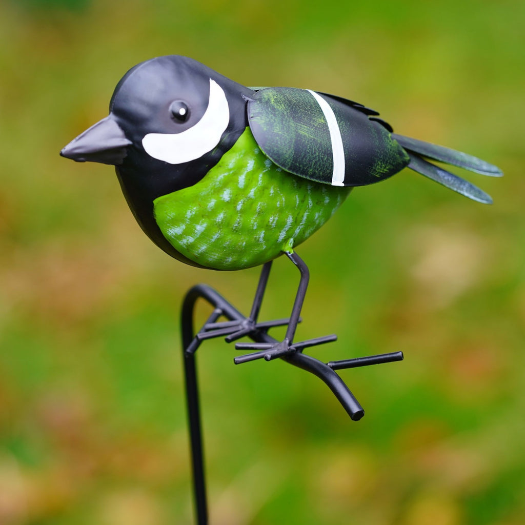 Greenfinch on Stick | Metal Garden Ornament
