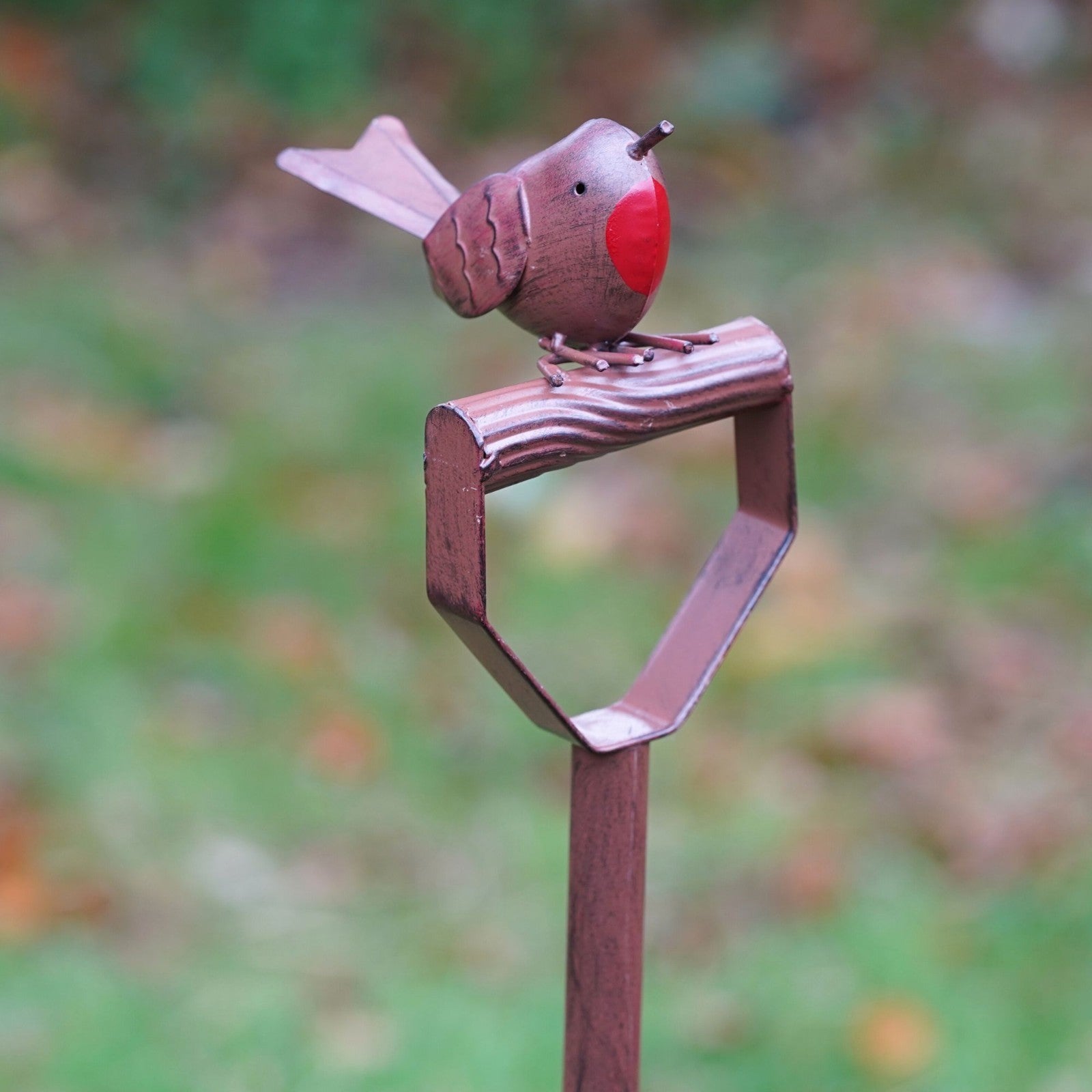 105cm Robin on Fork Metal Garden Ornament