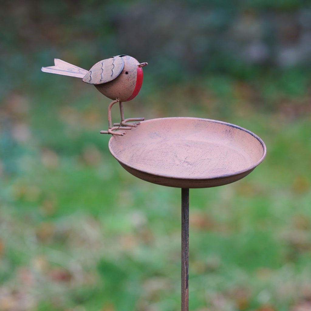 114cm Robin Birdbath Metal Garden Feeder