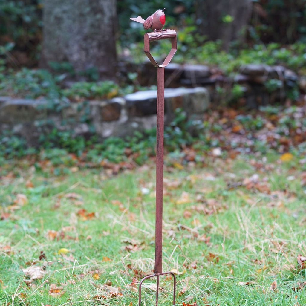 105cm Robin on Fork Metal Garden Ornament