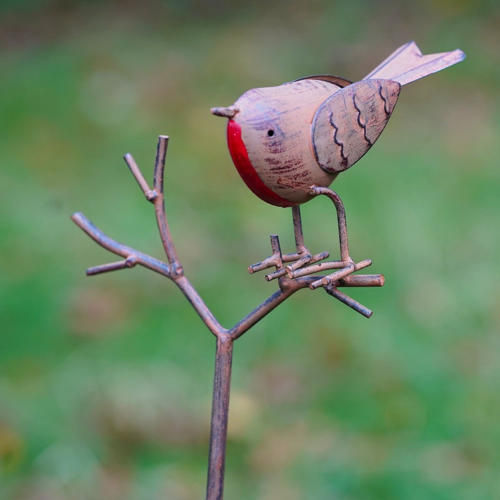 Robin on Twig Bird Feeder | Metal Garden Ornament