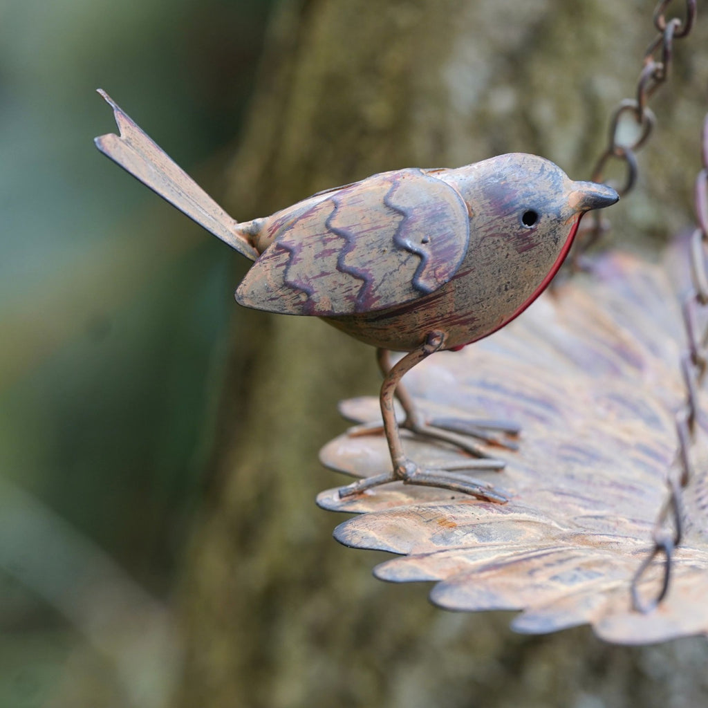 Hanging Robin Bird Feeder | Metal Garden Ornament