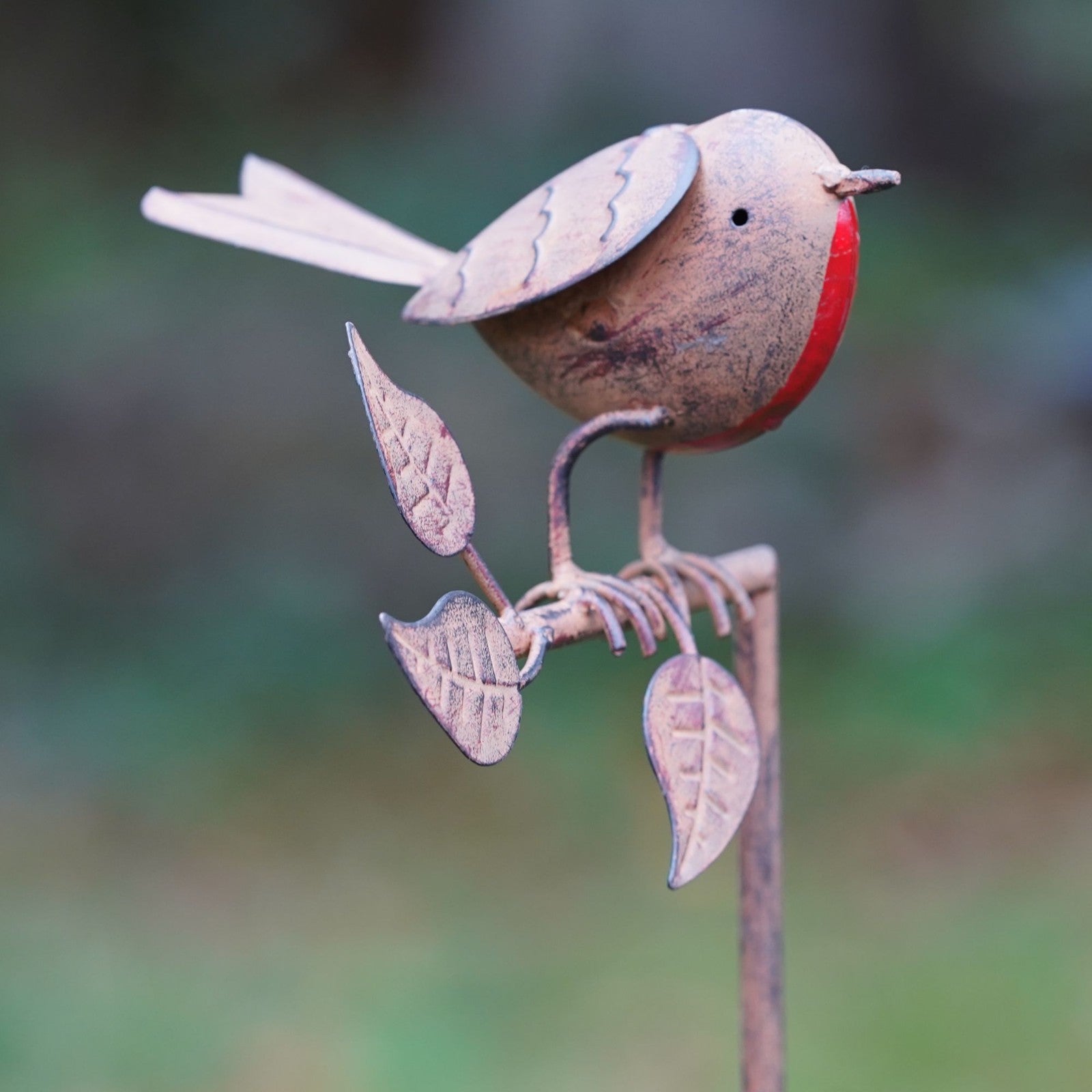 1.2m Robin on Stake Metal Garden Ornament
