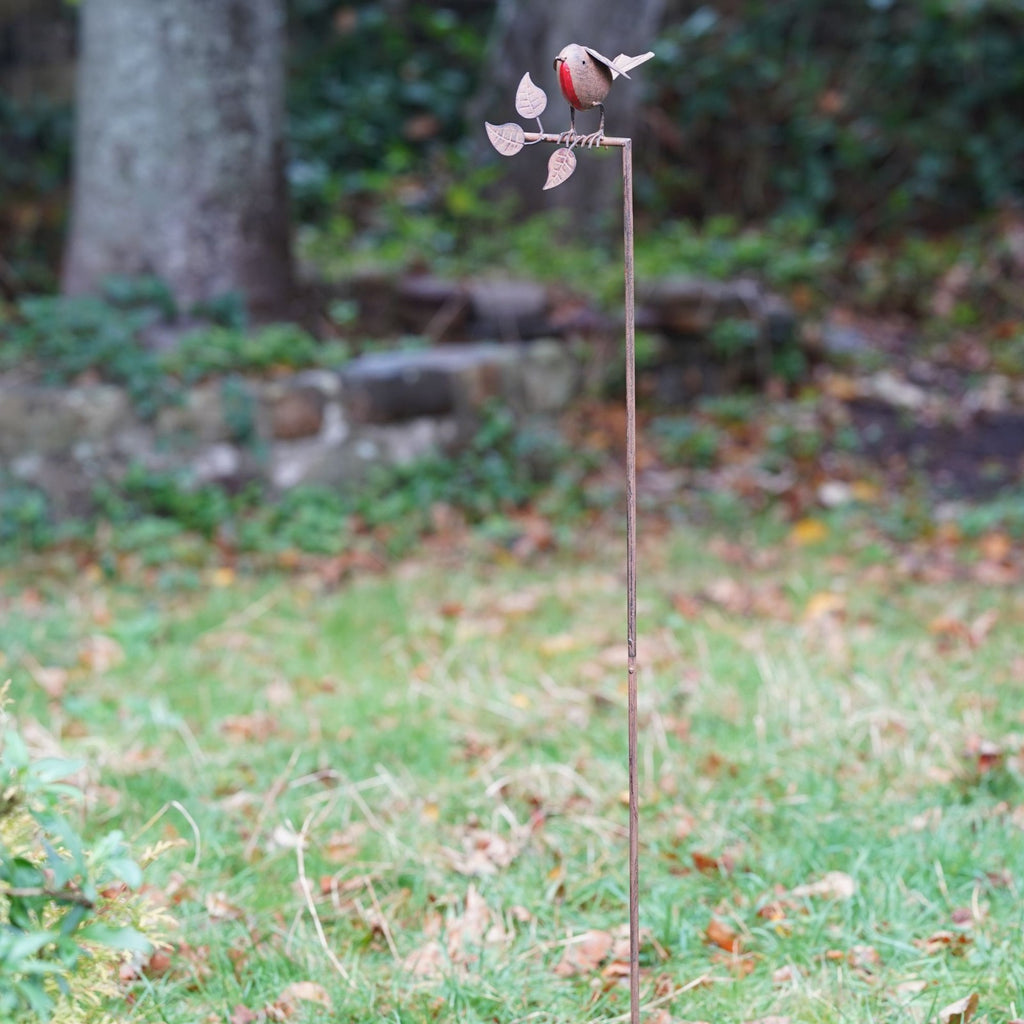 1.2m Robin on Stake Metal Garden Ornament