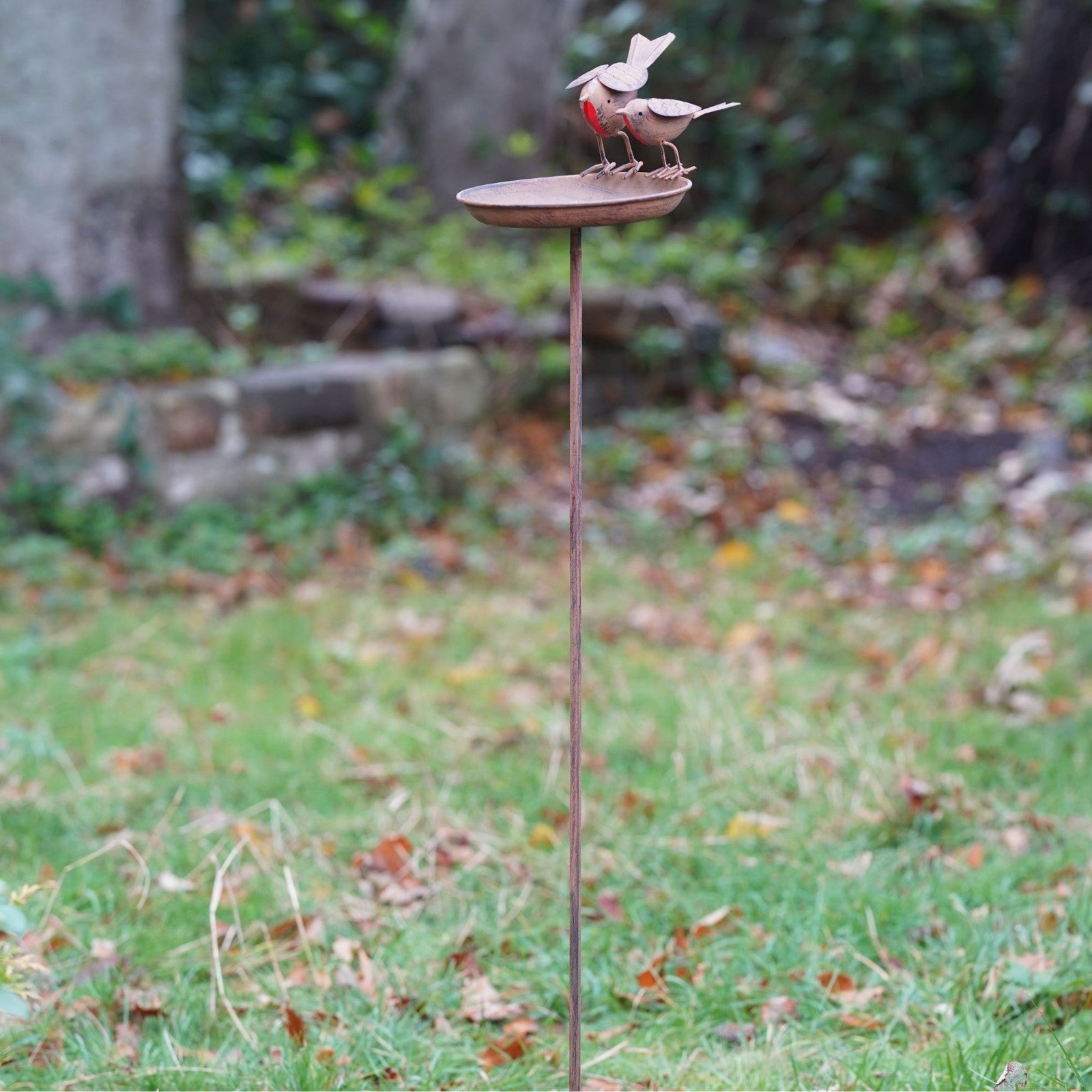 XL Robin Birdbath | Metal Garden Ornament