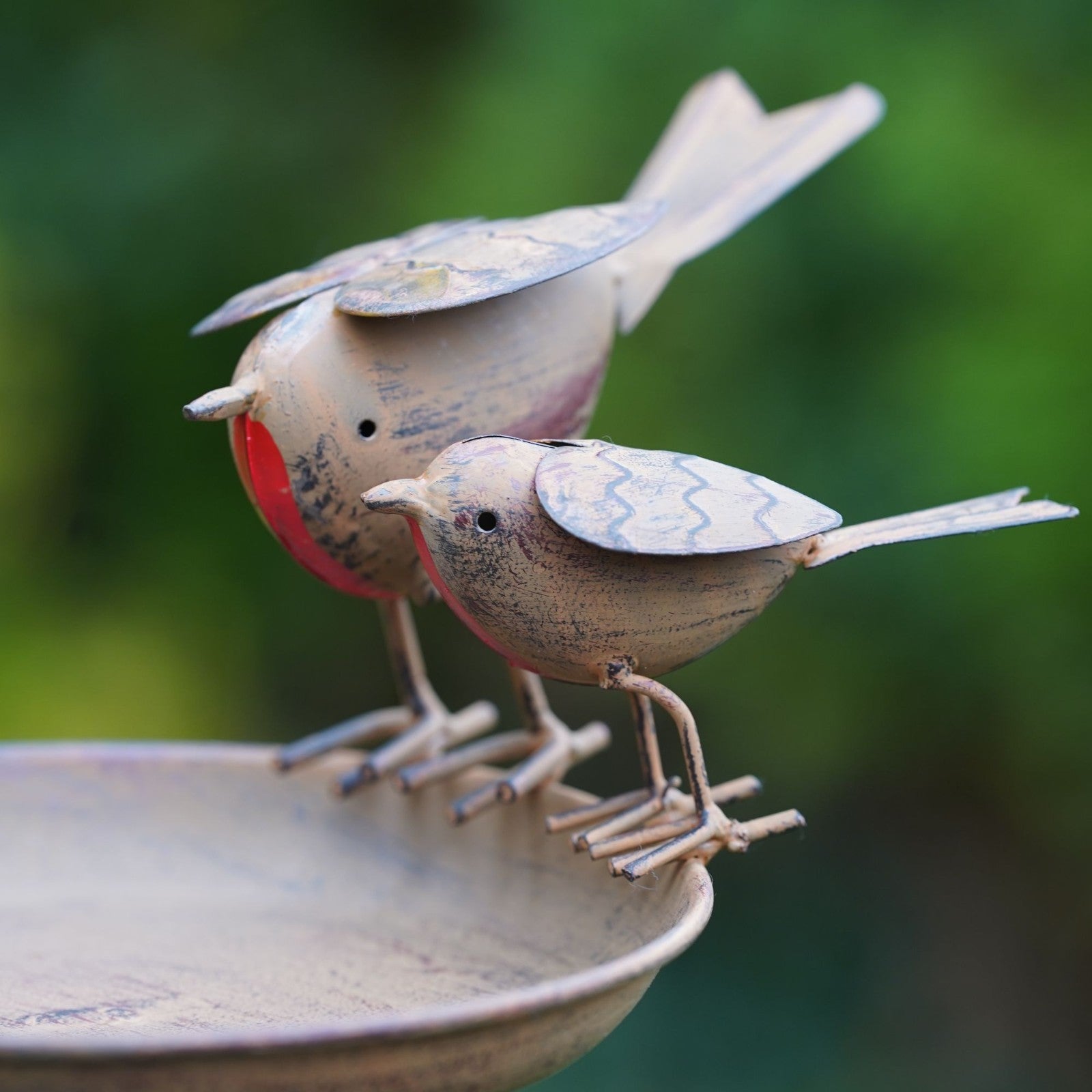 XL Robin Birdbath | Metal Garden Ornament