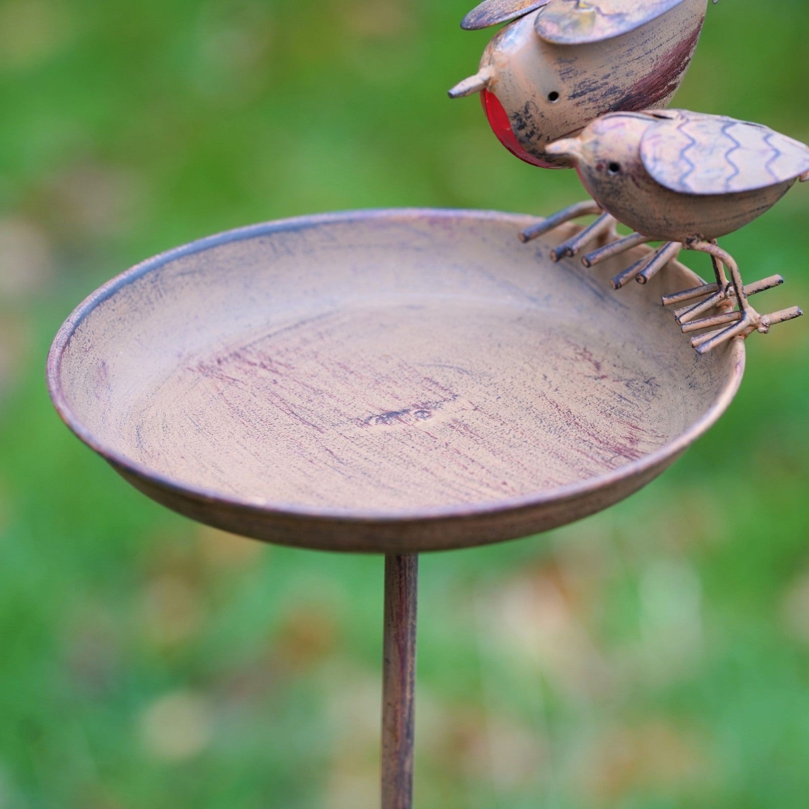 XL Robin Birdbath | Metal Garden Ornament