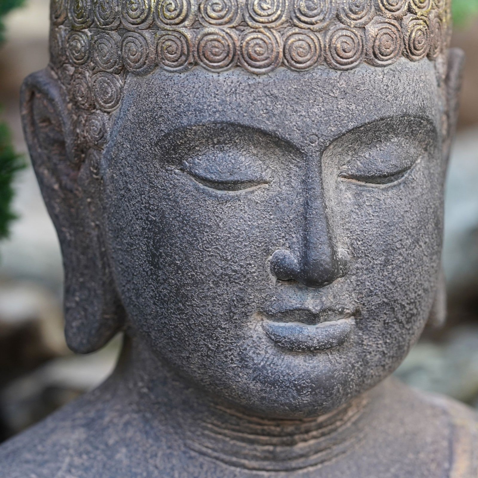 Large Buddha Bust Sculpture