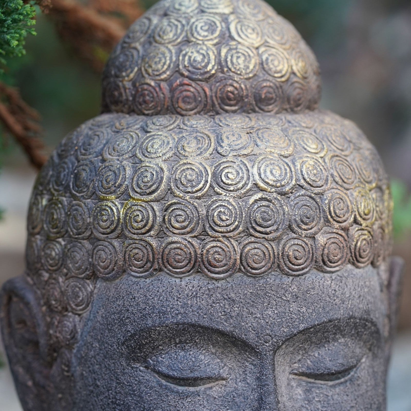 Large Buddha Bust Sculpture