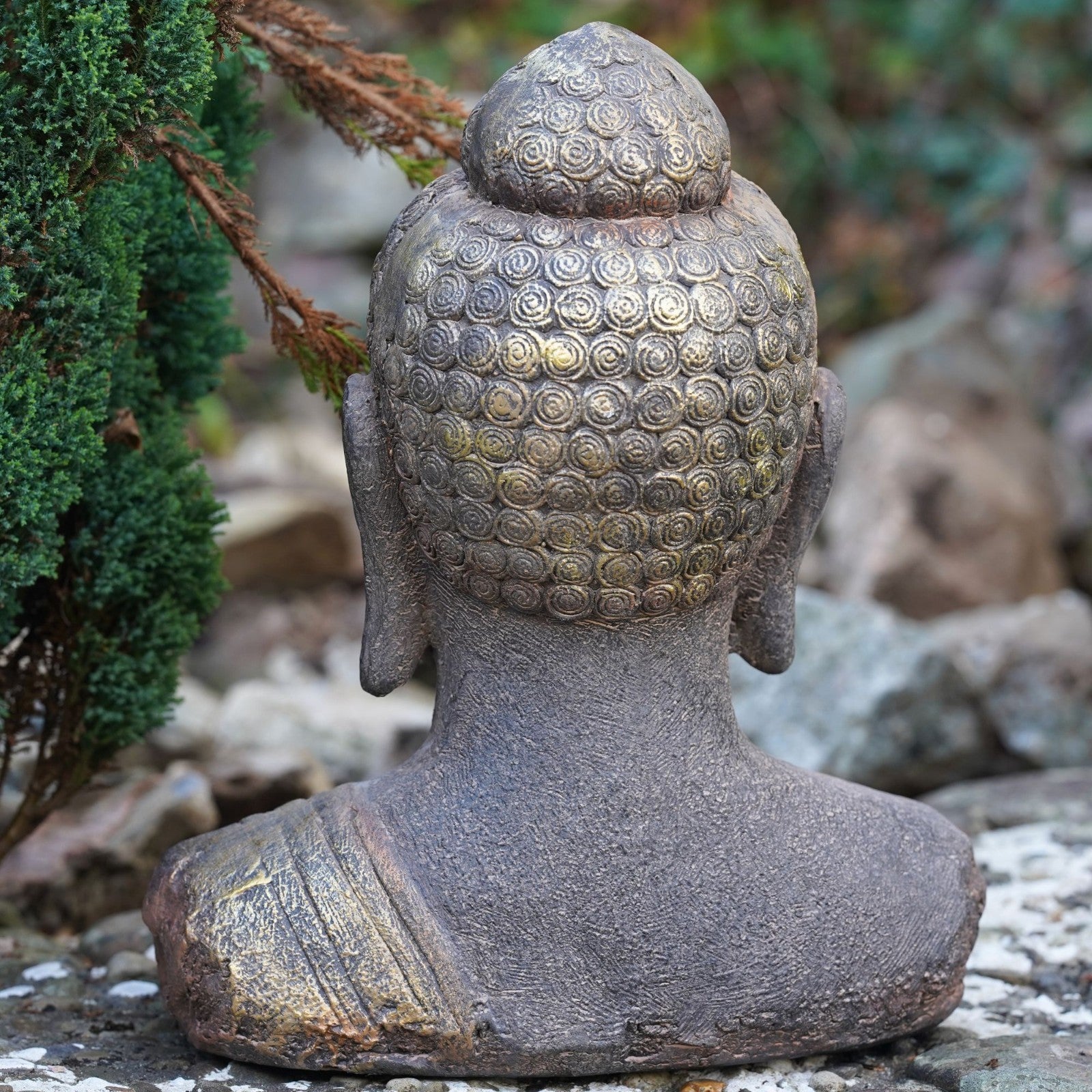 Large Buddha Bust Sculpture