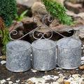 Trio of Zinc Planters Hanging Metal Flower Pot