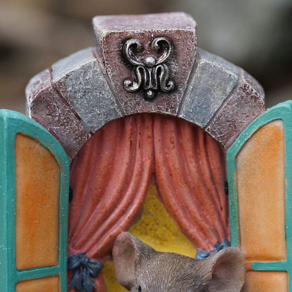 Mouse in Window Resin Statue