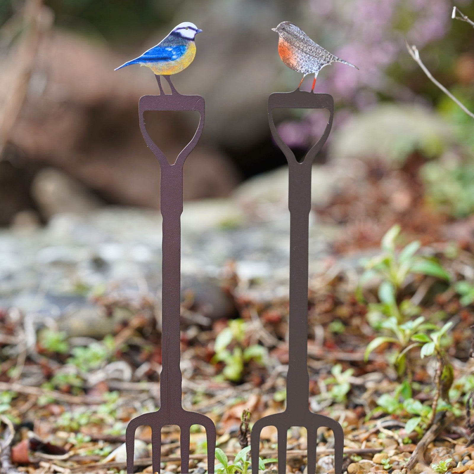 Mini Robin + Blue Tit on Fork Set
