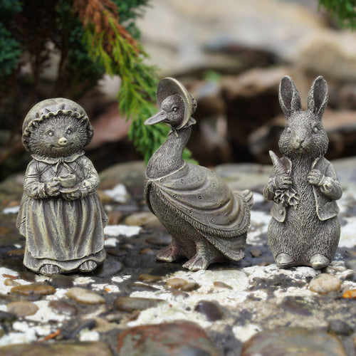 Beatrix Potter Garden Ornament Set of 3 | Bronze Resin – Burgess