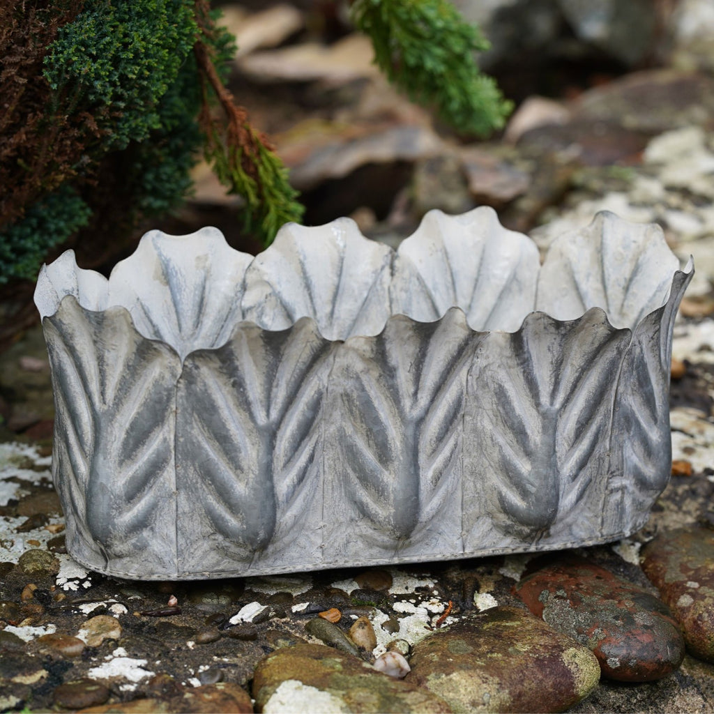 Acanthus Trough Zinc Planter