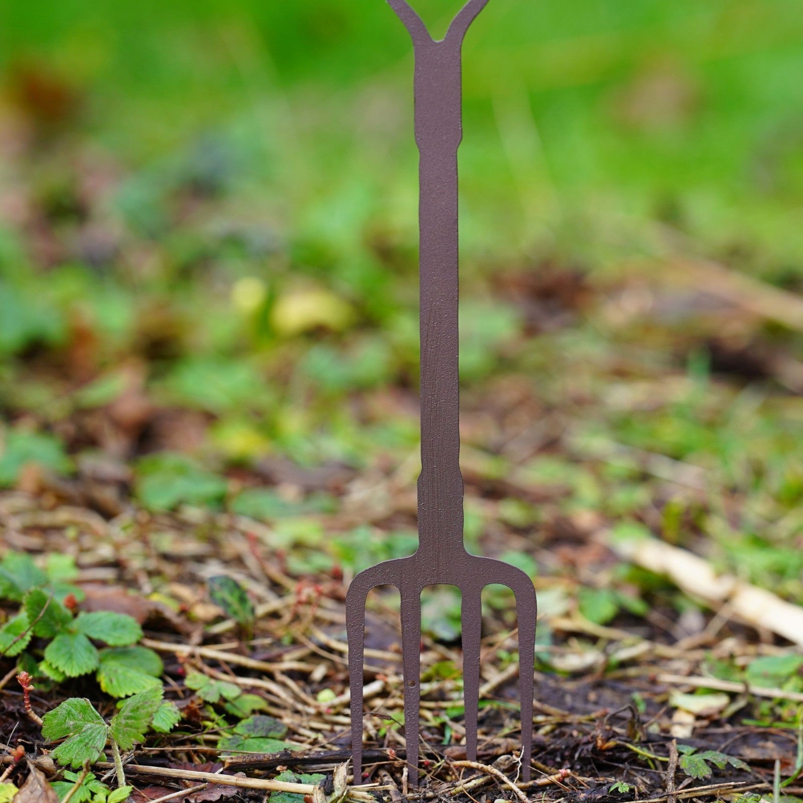 Mini Blue Tit on Fork Metal Garden Stake
