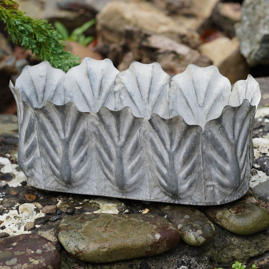 Acanthus Trough Zinc Planter