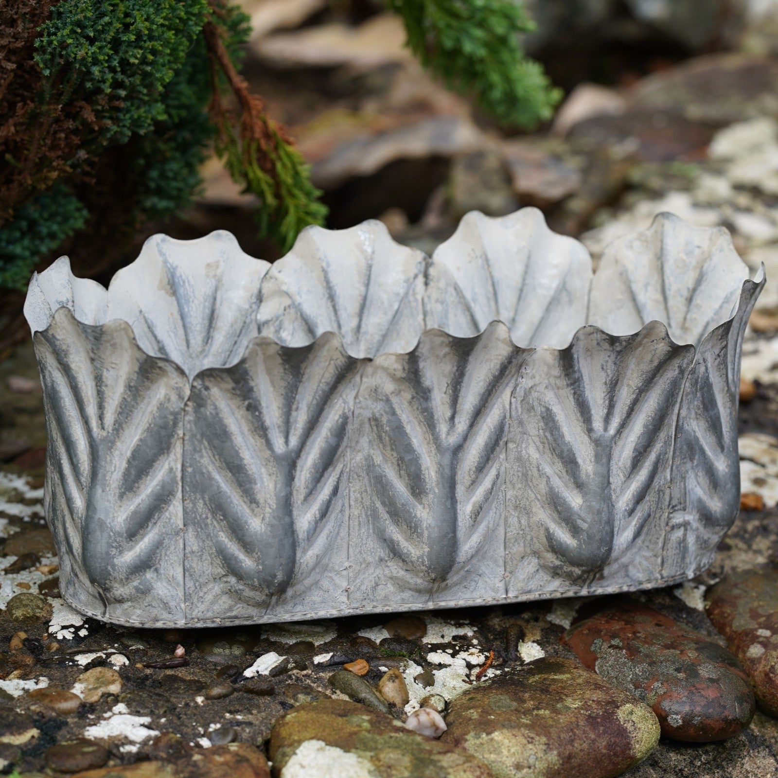 Acanthus Trough Zinc Planter