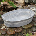 Zinc Metal Tray Planter with Handles