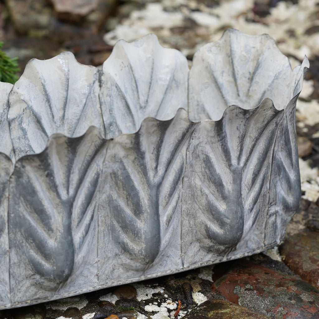 Acanthus Trough Zinc Planter