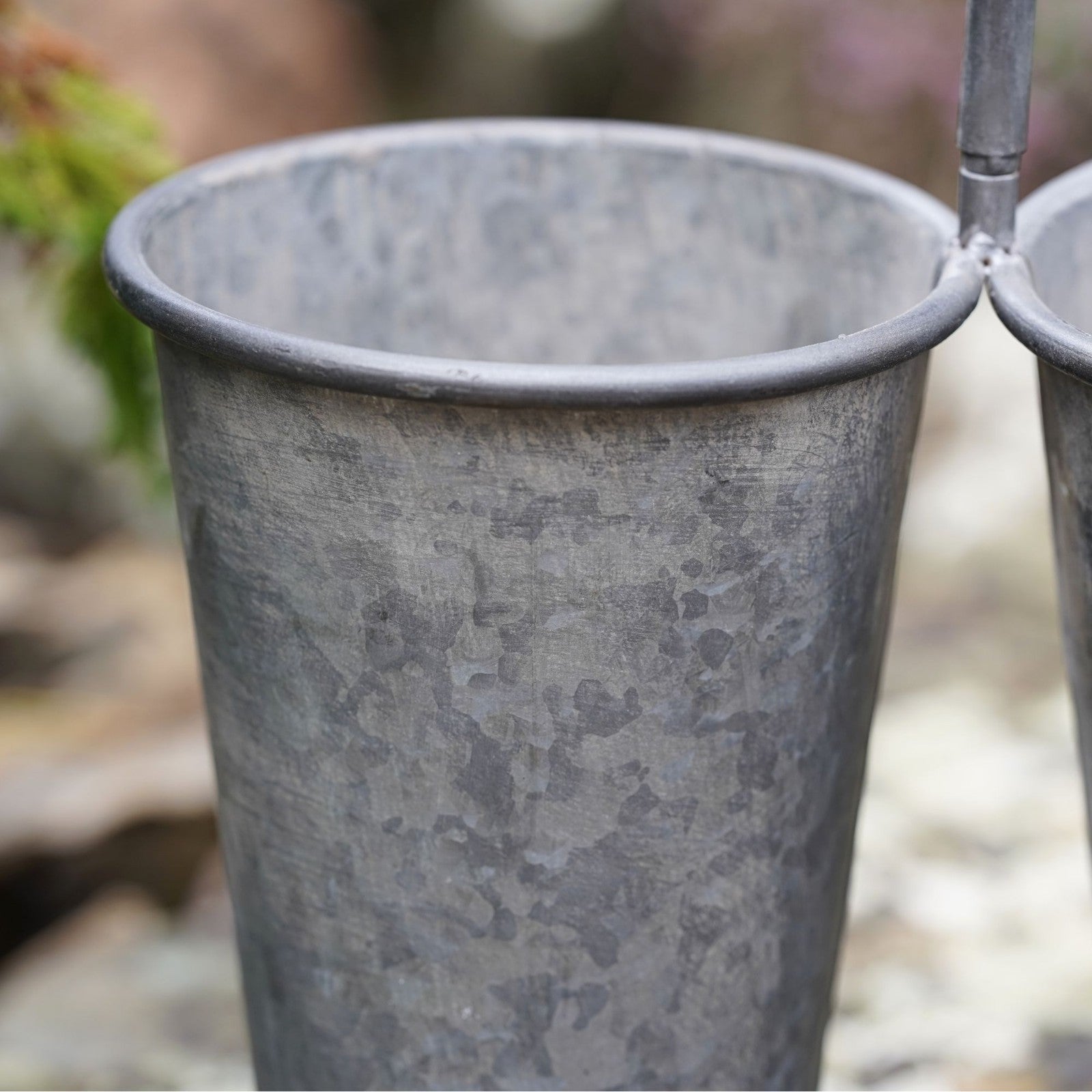 Zinc Metal Duo Planter with Handle