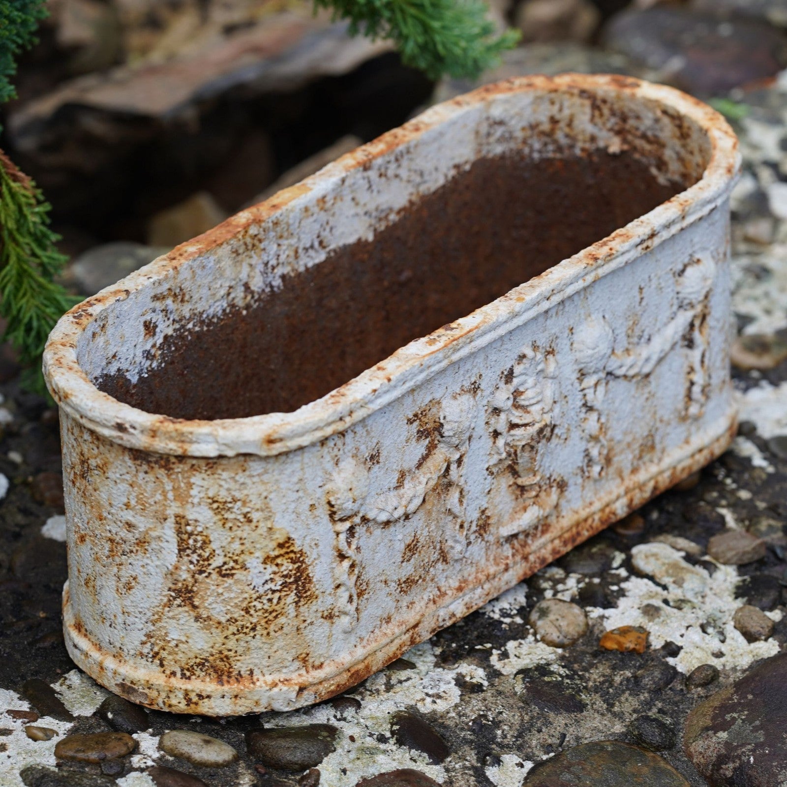 Cast Iron Trough in Antique White