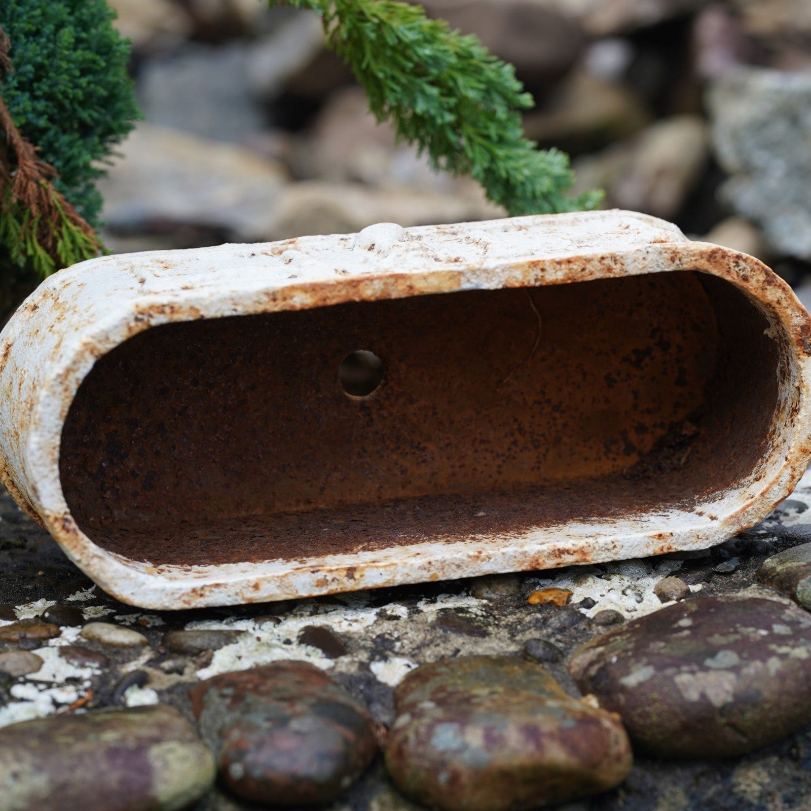 Cast Iron Trough in Antique White