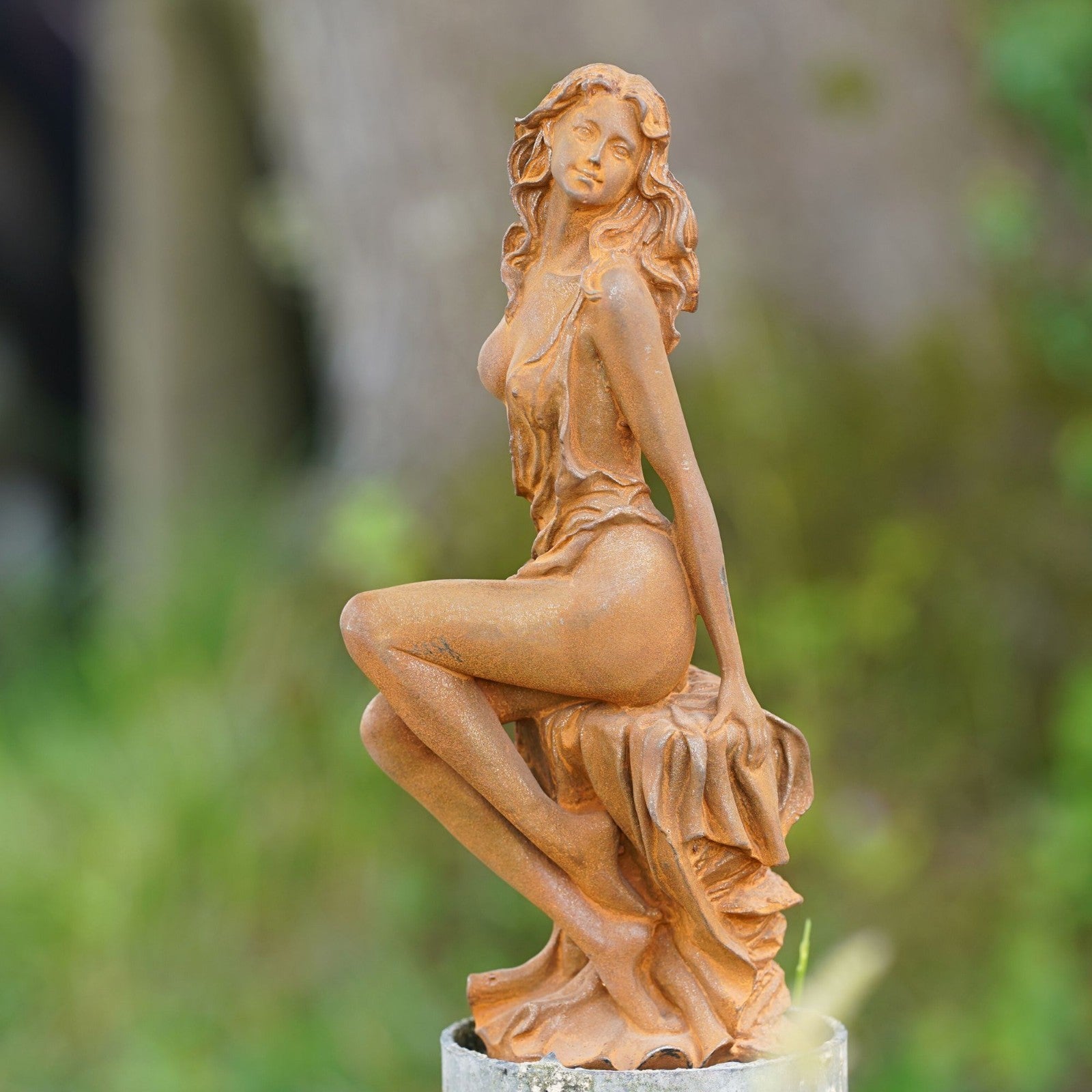Cast Iron Lady Sculpture