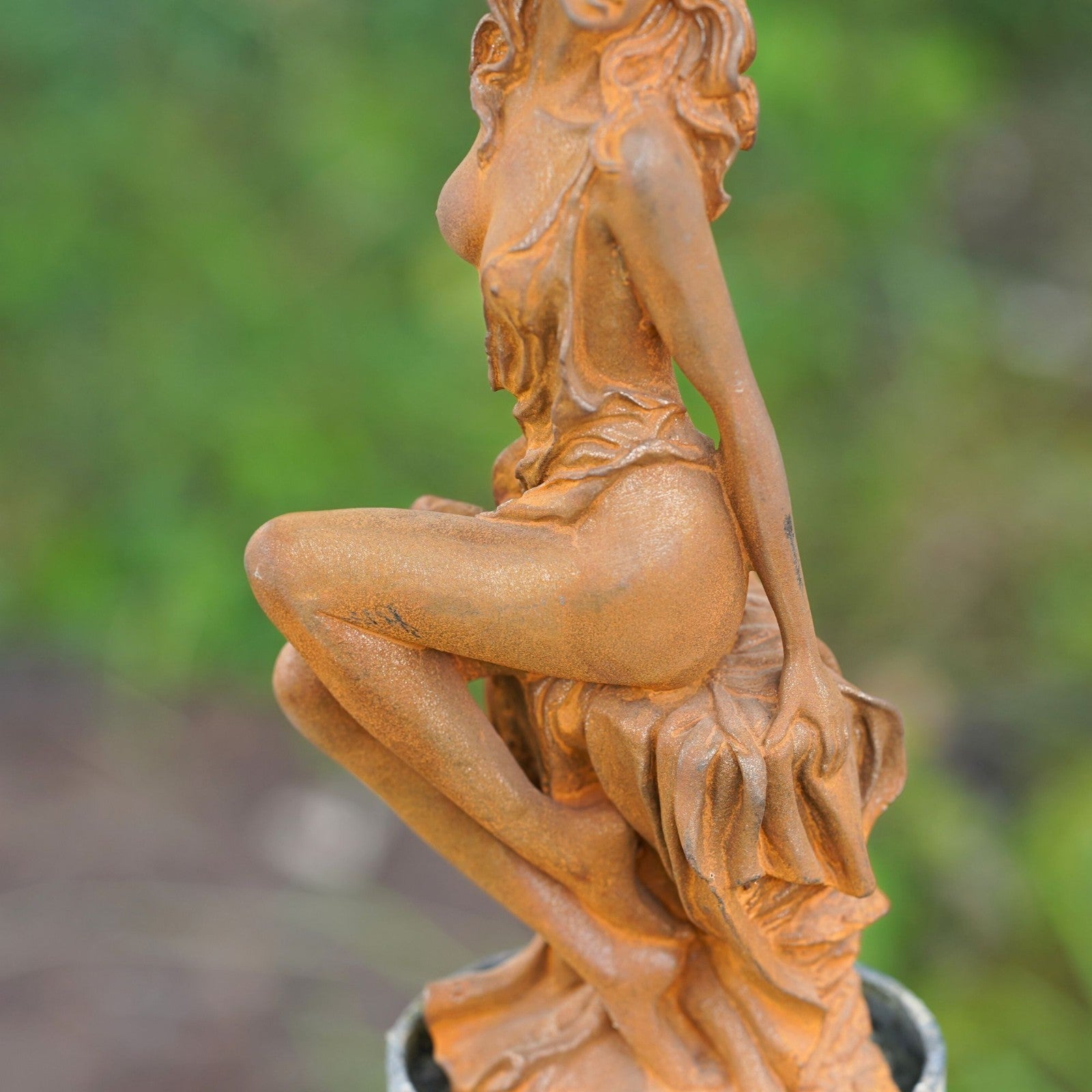 Cast Iron Lady Sculpture
