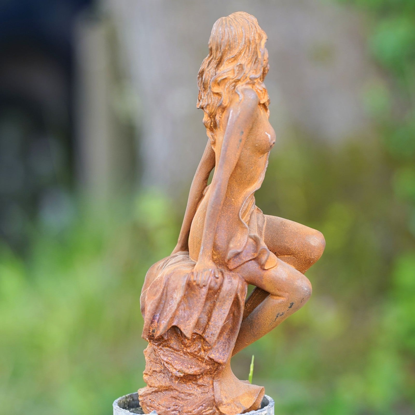 Cast Iron Lady Sculpture