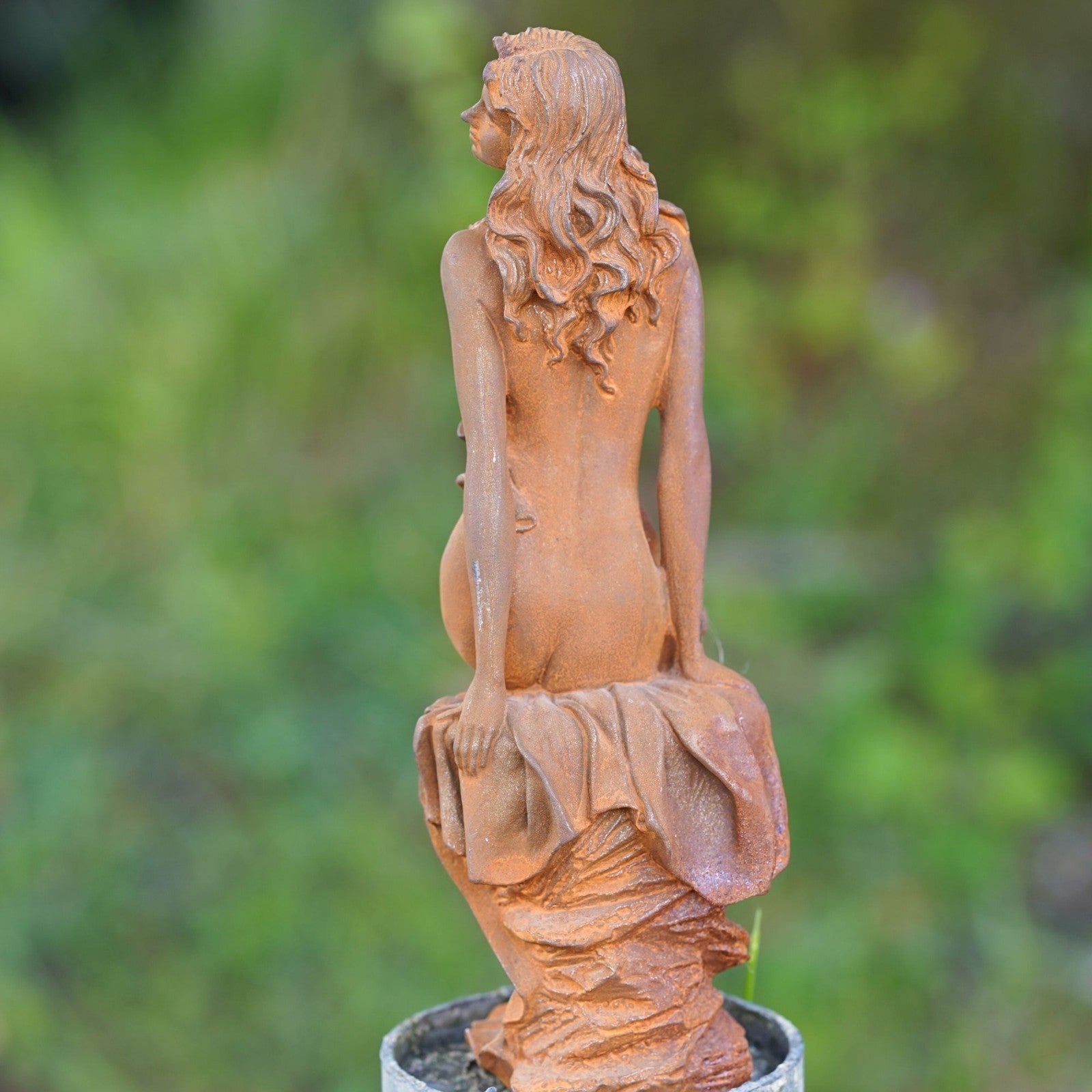 Cast Iron Lady Sculpture