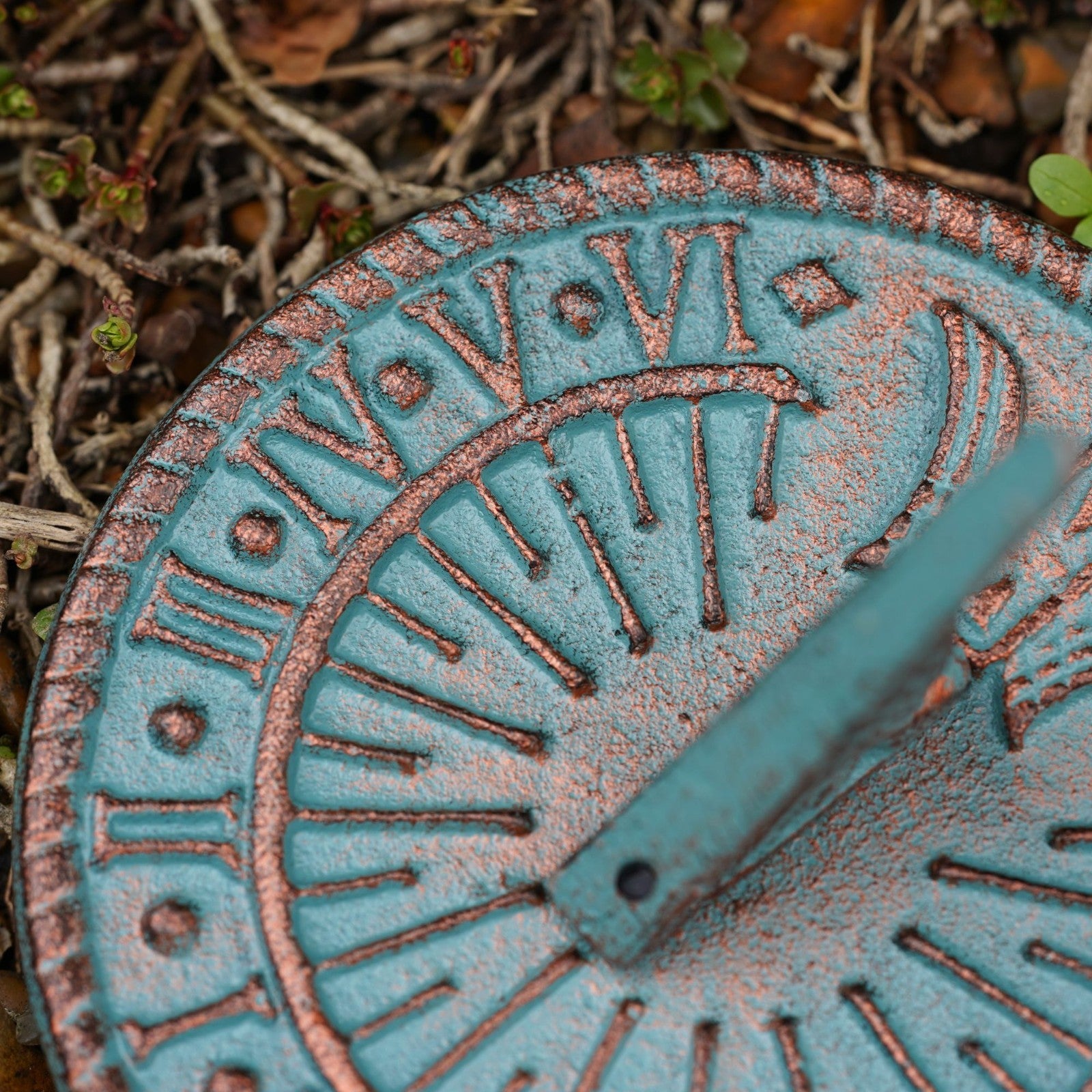 Cast Iron Garden Sundial | Antique Green Vintage Metal Ornament