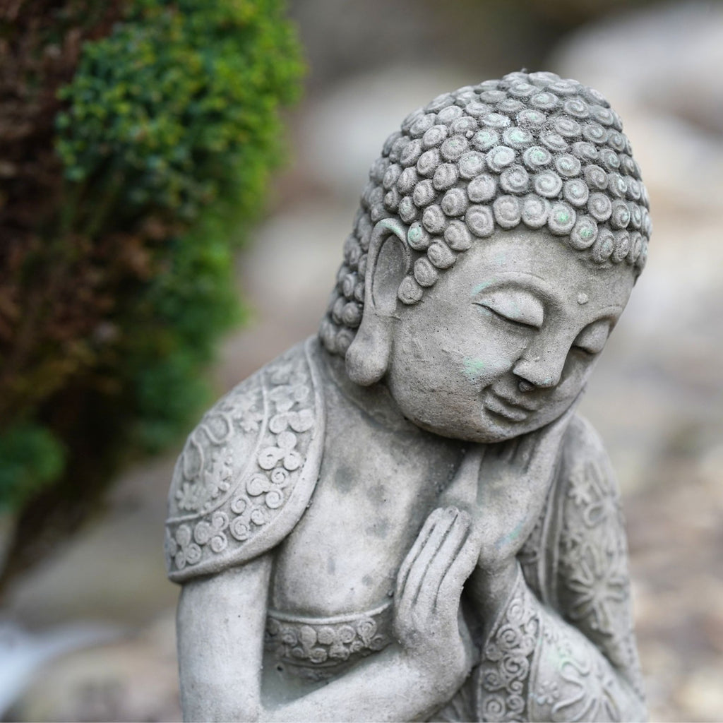 Peaceful Buddha Stone Garden Statue | Zen Outdoor Ornament