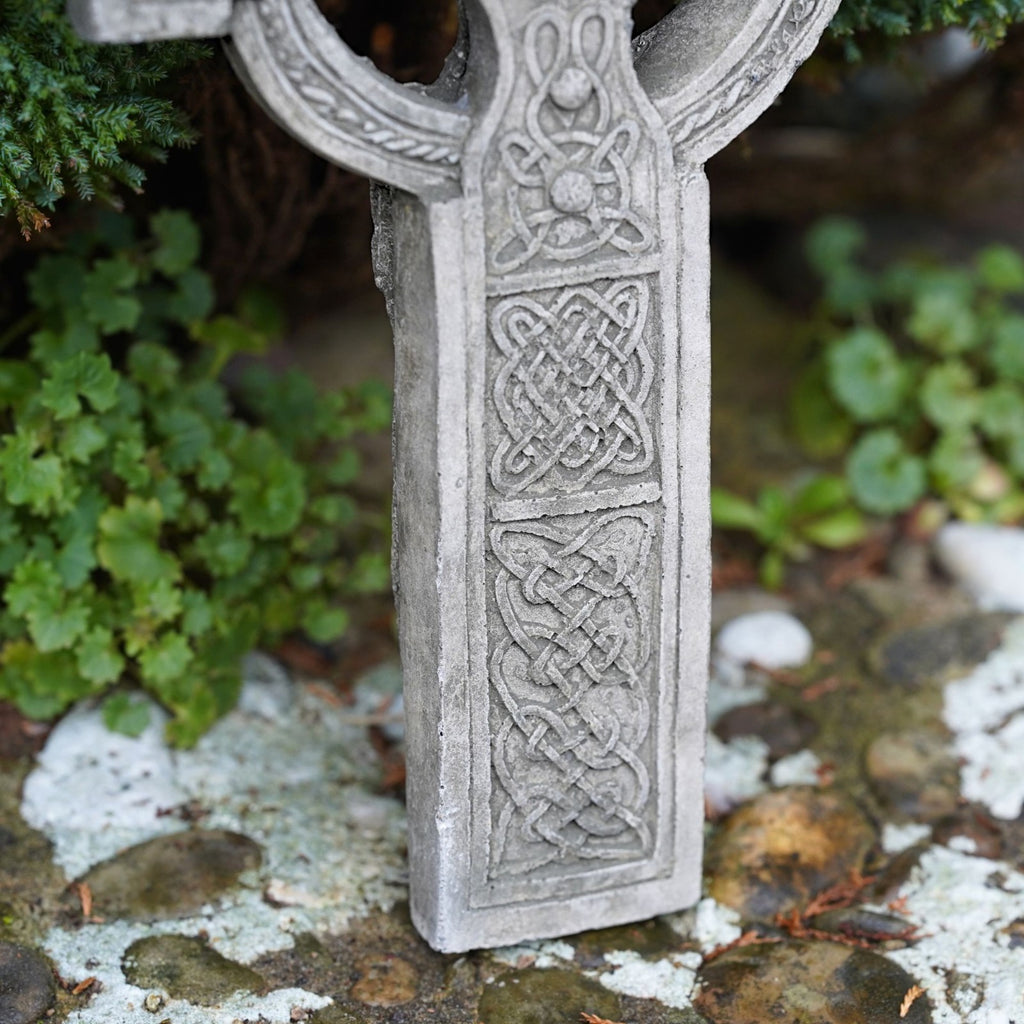 Celtic Cross Stone Hanging Wall Plaque | Outdoor Garden Ornament